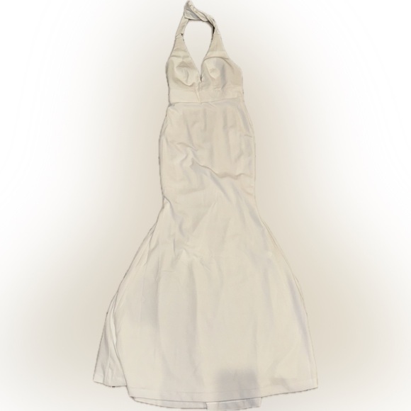 NWOT Dress The Population Camden Mermaid Hem halter white Gown sz XS - Picture 6 of 9